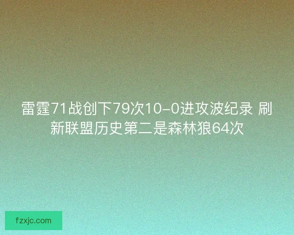 雷霆71战创下79次10-0进攻波纪录 刷新联盟历史第二是森林狼64次